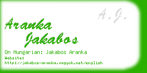 aranka jakabos business card
